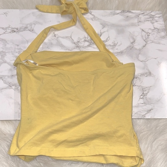 SHEIN Yellow Tie-Strap Women's Top size small - Picture 2 of 3